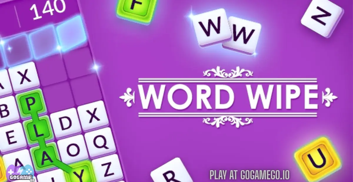 Colorful word puzzle game interface word wipe
